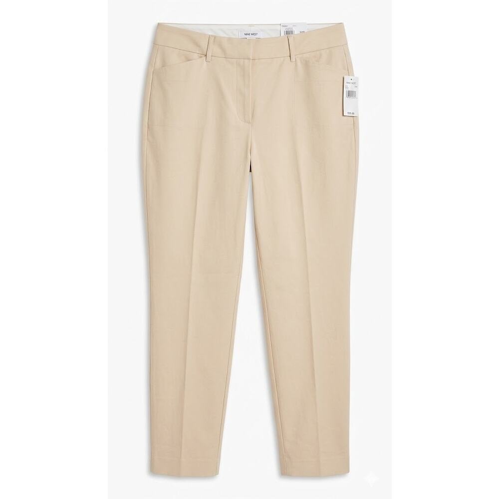 NWT Nine West Beige Slim Ankle Dress Pants Trousers Career Work Size 12